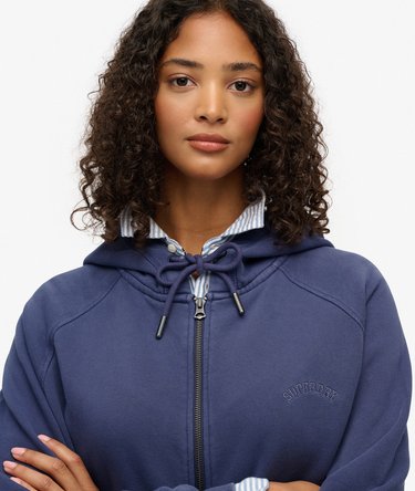 Essential Logo Garment Dyed Zip Hoodie Image 4