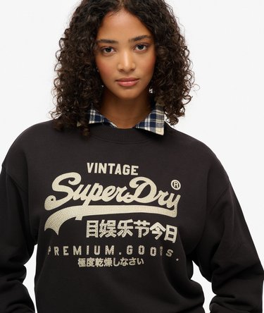 Embellished Vintage Logo Loose Crew Sweatshirt Image 4