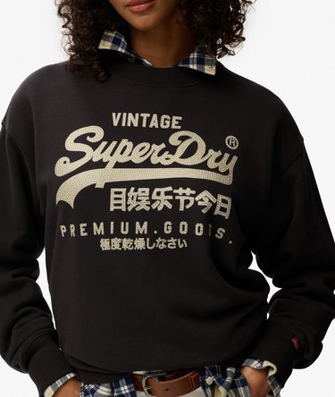 Embellished Vintage Logo Loose Crew Sweatshirt Image 2