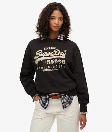 Embellished Vintage Logo Loose Crew Sweatshirt Image 1