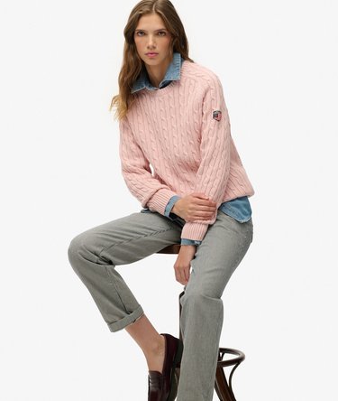 Slouchy Cable Knit Jumper Image 1