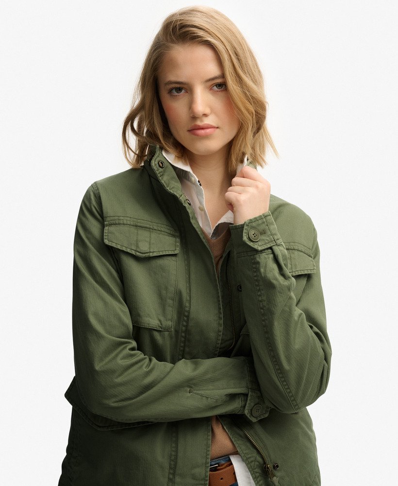 womens M65 Rookie Jacket in Dusty Olive Green | Superdry UK