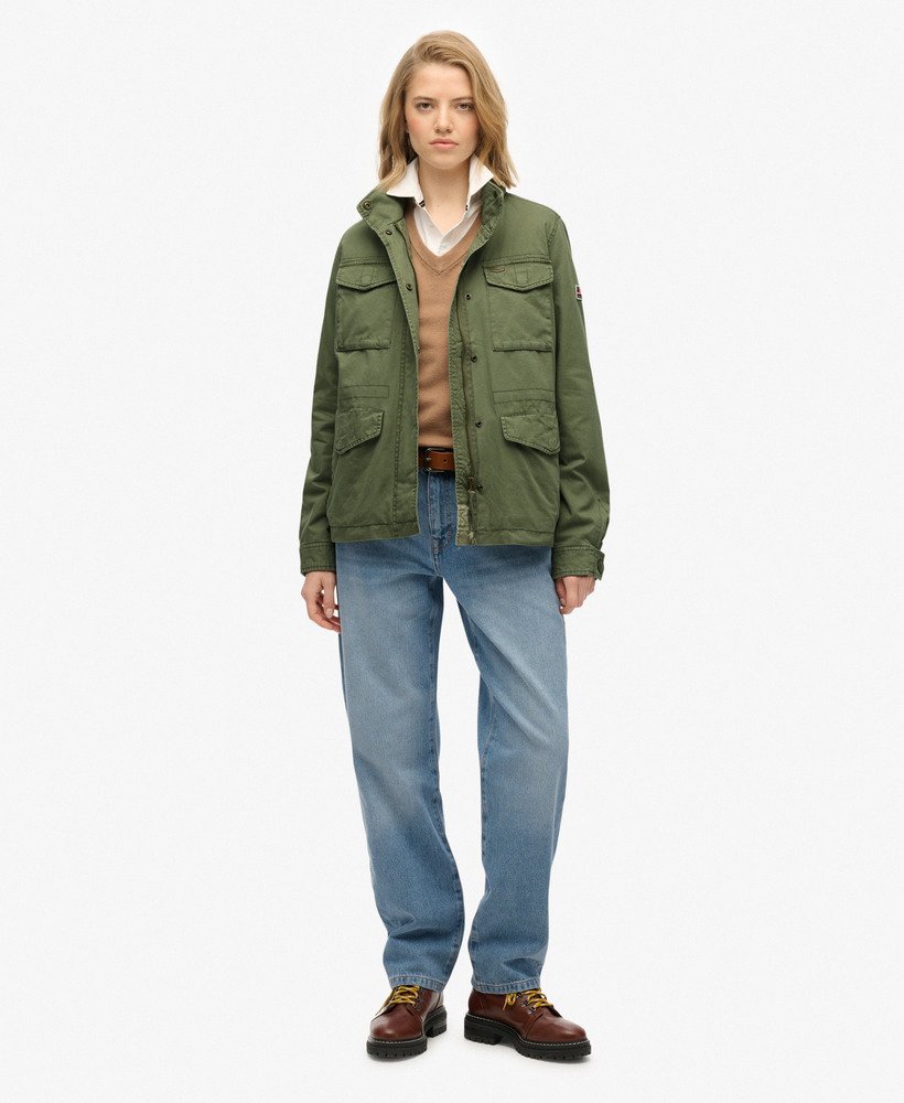 womens M65 Rookie Jacket in Dusty Olive Green | Superdry UK