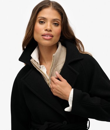 Relaxed Long Wool Coat Image 4