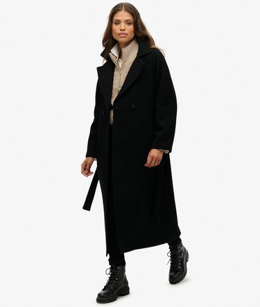 Relaxed Long Wool Coat Image 3