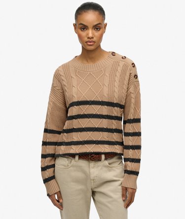 Cable Crew Neck Jumper Image 1