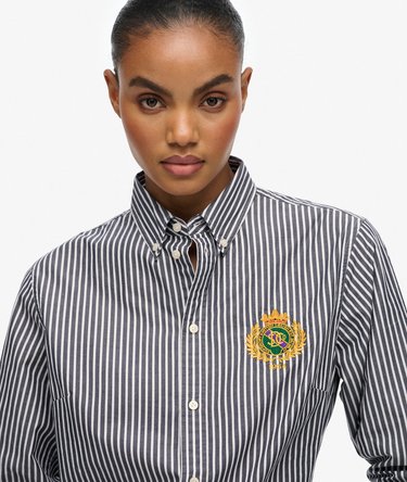 Camisa de manga larga en popelina Slim Crest Image 4