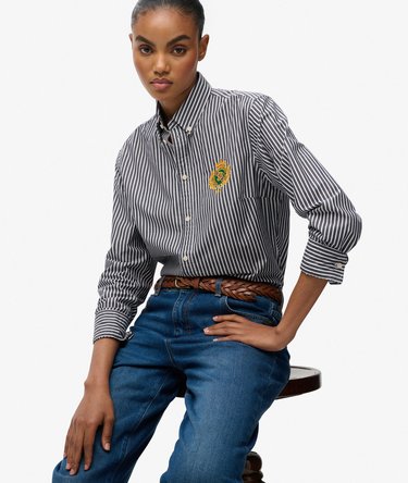 Camisa de manga larga en popelina Slim Crest Image 2