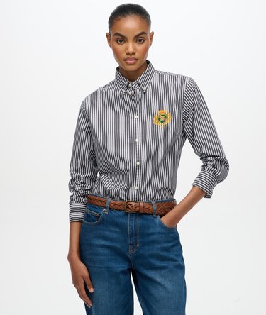 Camisa de manga larga en popelina Slim Crest Image 1