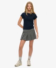 Pinstripe Pleat Mini Skirt
