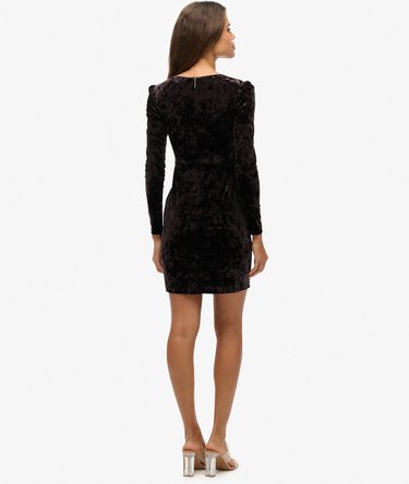 Robe courte en velours à encolure carrée Image 6