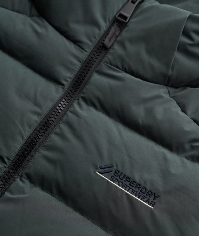 Superdry gewatteerde jas met logo kaki