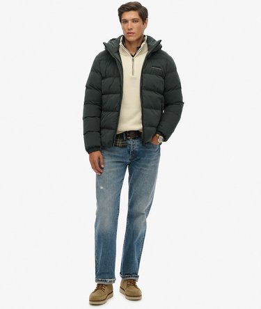 Hooded Microfibre Sport Puffer Jacket Image 3