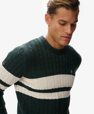 Cotton Stripe Cable Jumper