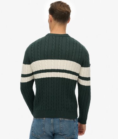 Cotton Stripe Cable Jumper Image 5