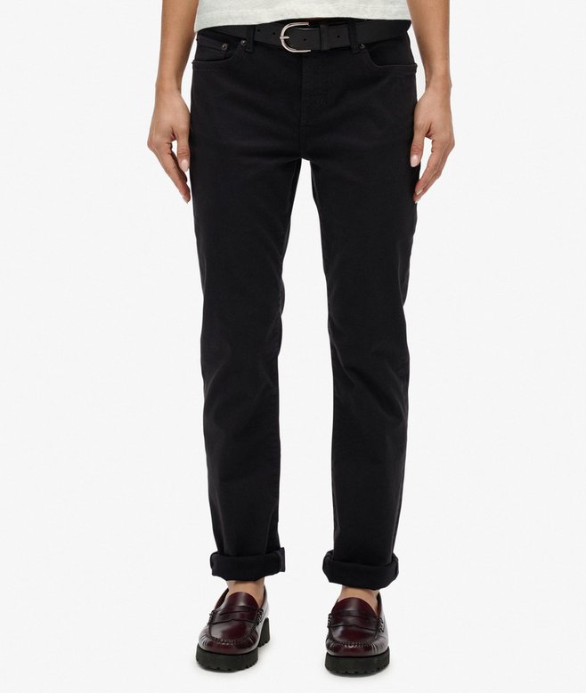 Mid Rise Slim Sateen Pants