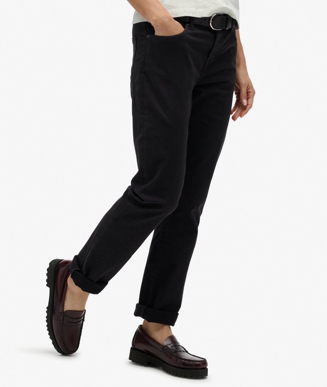 Mid Rise Slim Sateen Pants