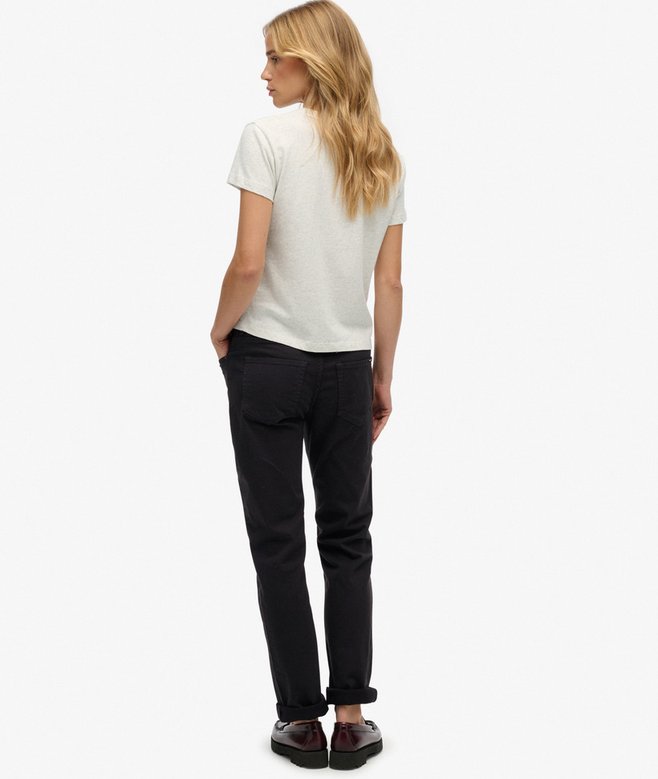Mid Rise Slim Sateen Pants