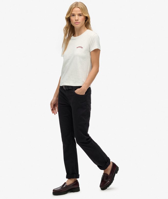 Mid Rise Slim Sateen Pants