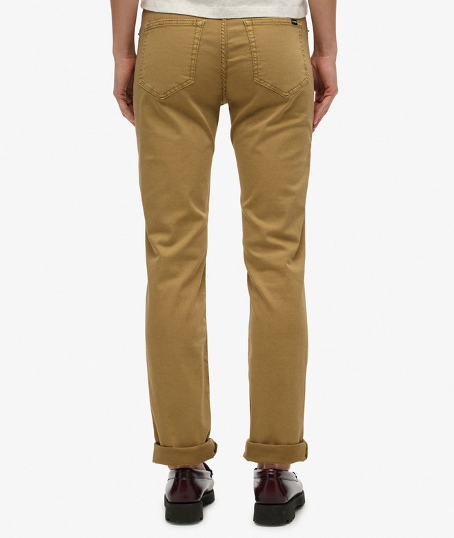 Mid Rise Slim Sateen Pants