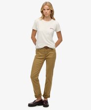 Mid Rise Slim Sateen Pants