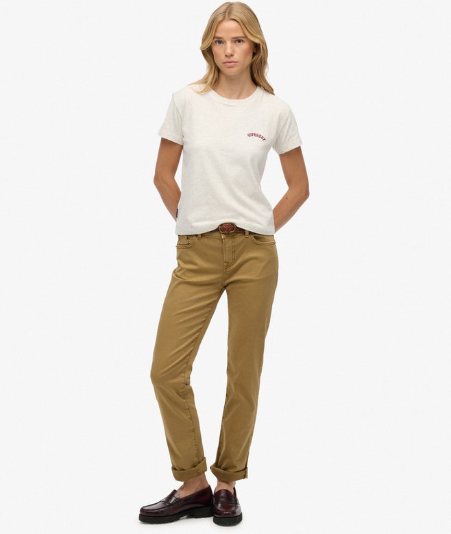 Mid Rise Slim Sateen Pants