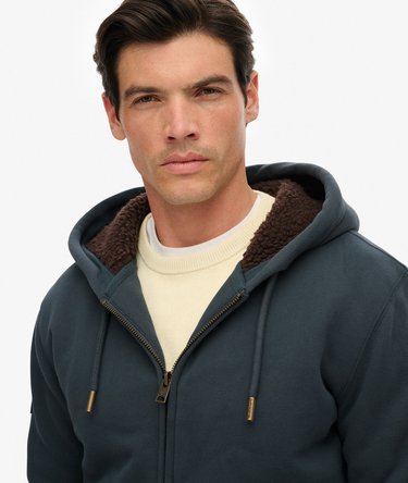 Borg Lined Zip Hoodie Image 4