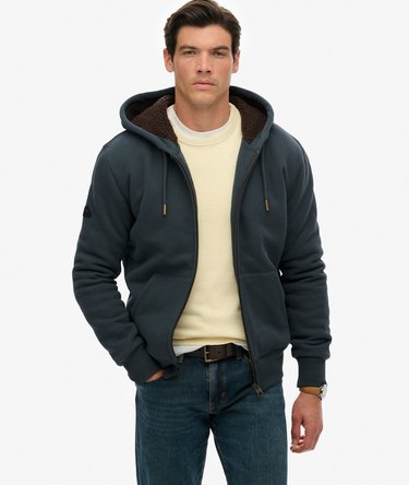 Borg Lined Zip Hoodie Image 1