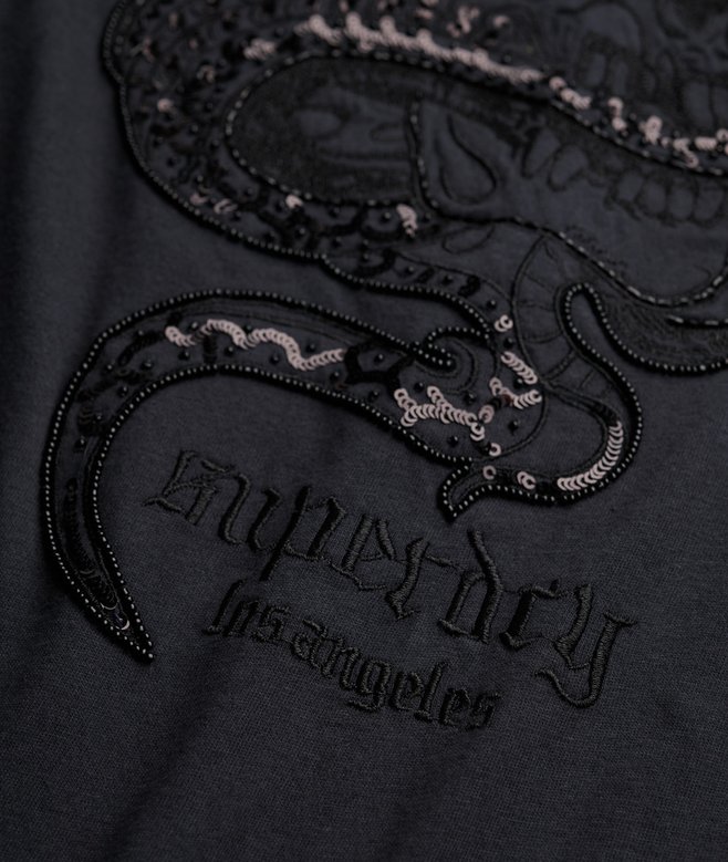 Tattoo Embellished Oversized T-Shirt