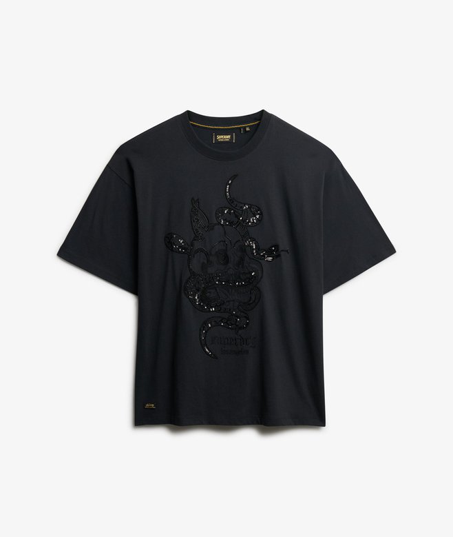 Tattoo Embellished Oversized T-Shirt