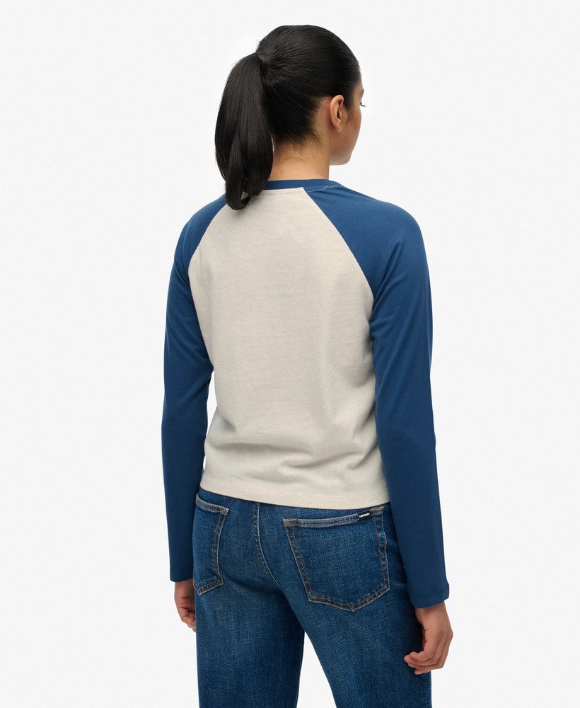 Essential Logo Baseball Top Glacier Grey Marl/Desert Bone Off White