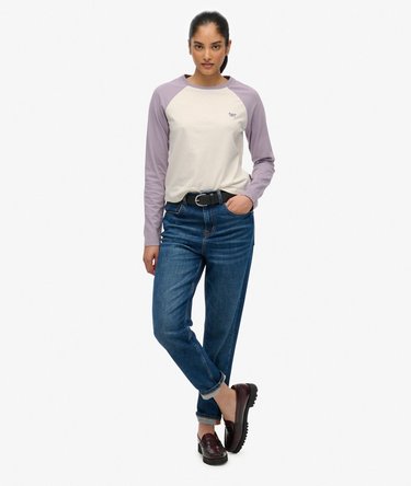 Essential Logo Long Sleeve Baseball Top Image 3