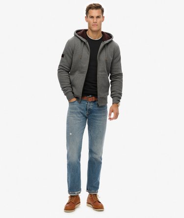 Borg Lined Zip Hoodie Image 3
