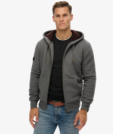 Borg Lined Zip Hoodie Image 1