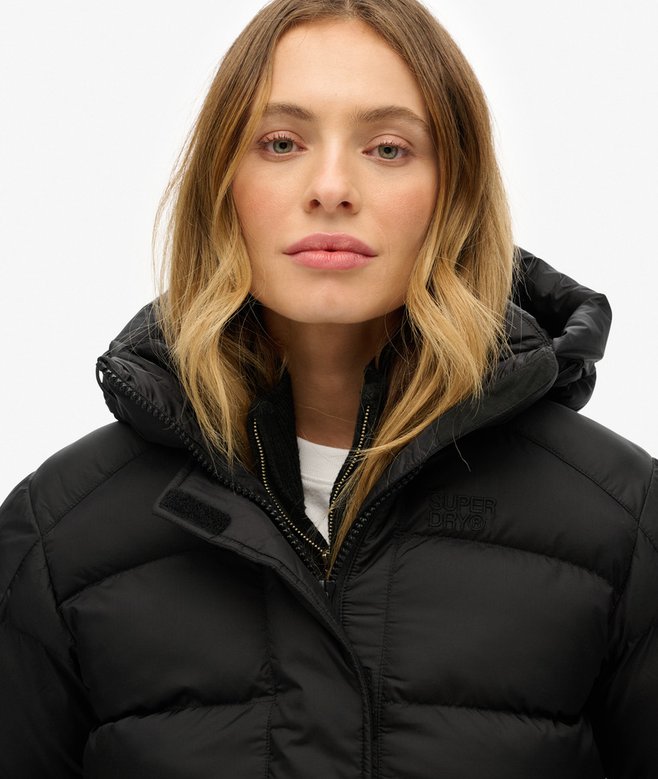 Black Puffer Jacket with Hood