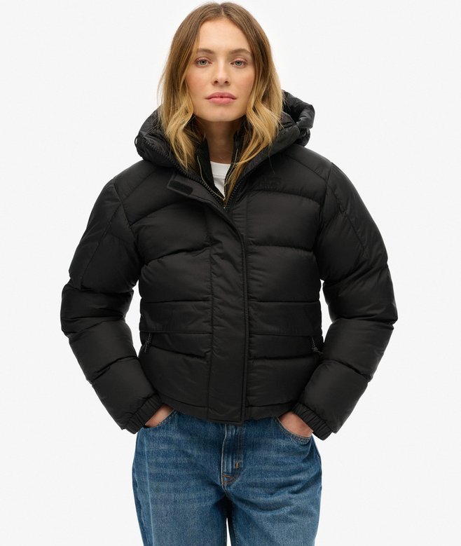 Black Puffer Jacket with Hood