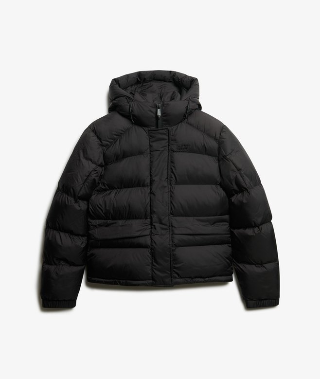 Black Puffer Jacket with Hood