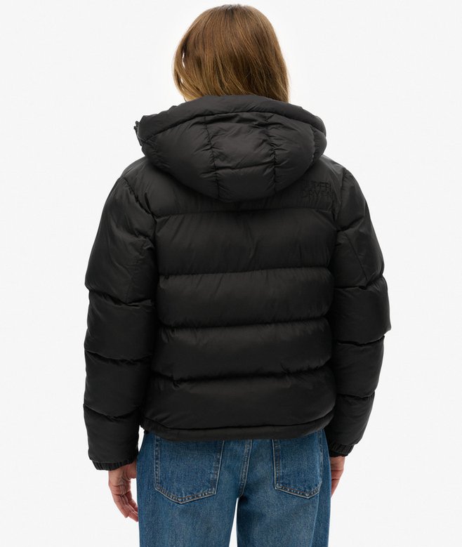 Black Puffer Jacket with Hood