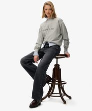 Jean large à taille mi-haute en coton biologique