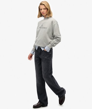 Jean large à taille mi-haute en coton biologique Image 3