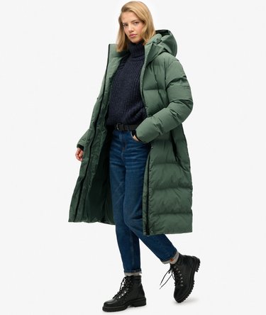 Hooded Longline Puffer Jacket Image 3