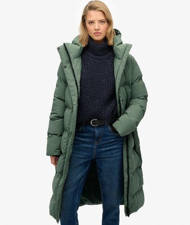 Hooded Longline Puffer Jacket Image 1
