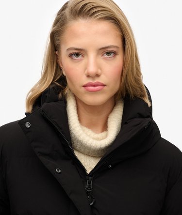 Hooded Longline Puffer Jacket Image 4