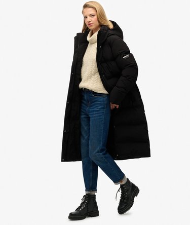 Hooded Longline Puffer Jacket Image 3