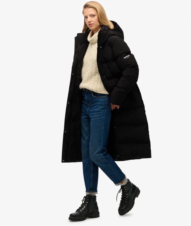 Hooded Longline Puffer Jacket