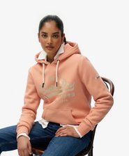 Sweat &agrave; capuche m&eacute;tallis&eacute; Vintage Logo