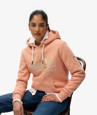 Sweat &agrave; capuche m&eacute;tallis&eacute; Vintage Logo Image 2