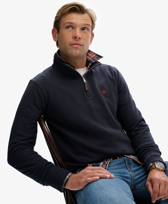 Sweat Superdry Technique Homme Demi-Zip Bleu XL - 93% Polyester - Occasion