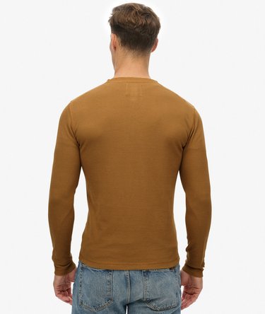 Waffle Long Sleeve Half Button Top Image 5