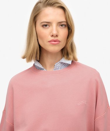 Essential Logo Garment Dyed Crew Sweatshirt Image 4